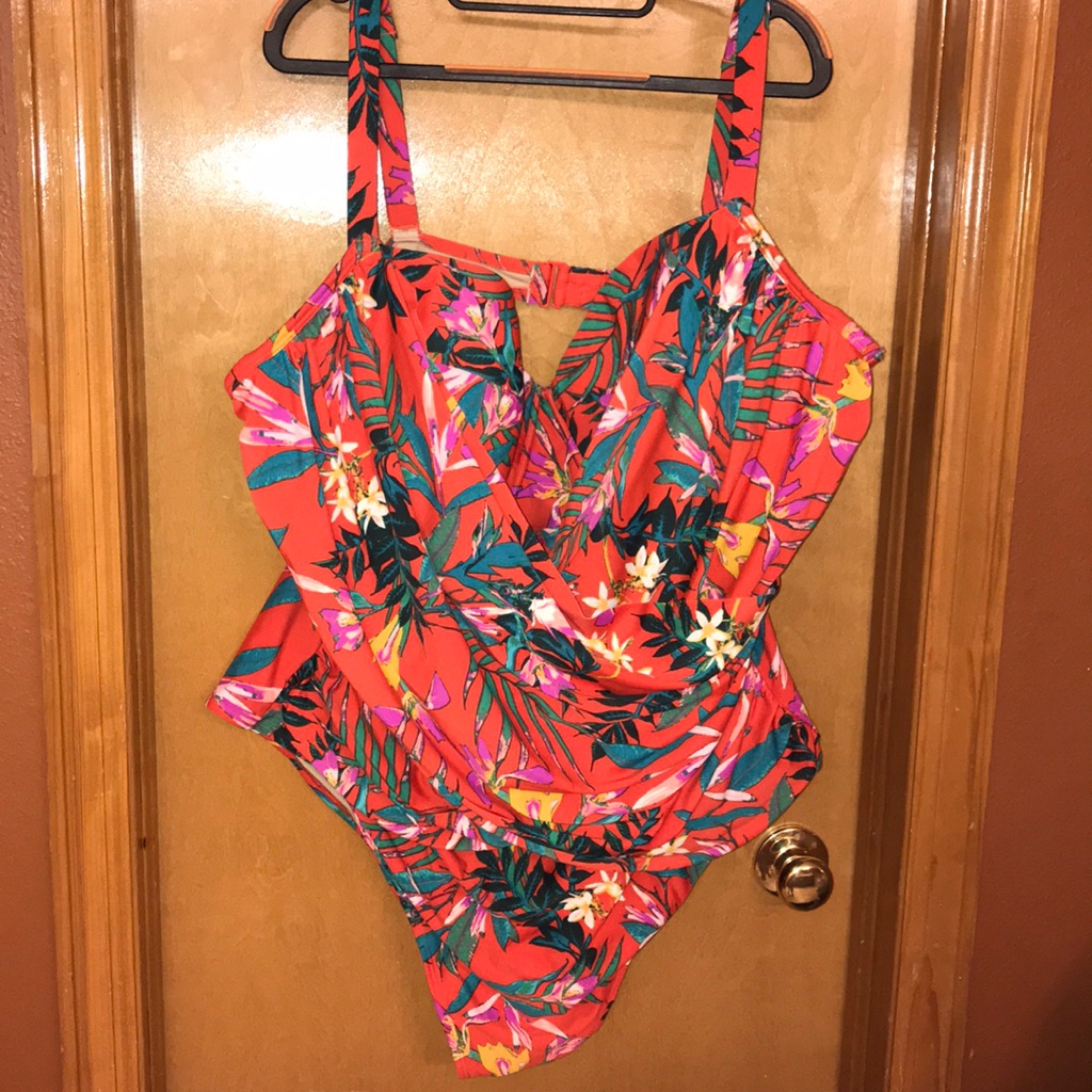 Orange Tropical Swimsuit